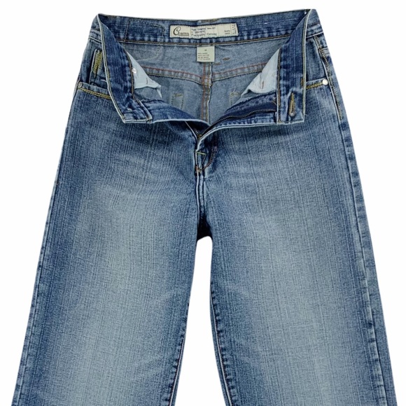 Chams Cropped Denim Jeans Medium Blue Wash Decorative Pockets - Picture 7 of 15